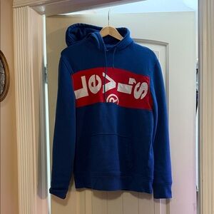 Levi's Men's Bold Blue and Red Hoodie